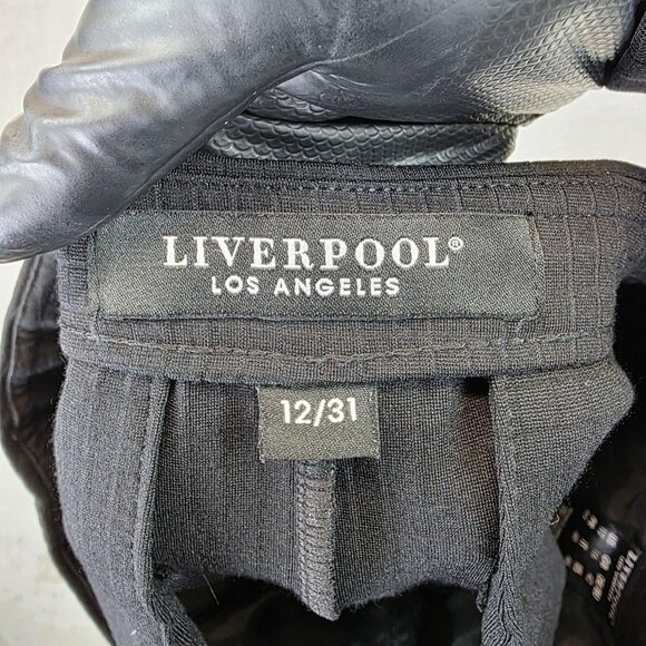 Liverpool Pants Womens 12 Black Stretch Slim Pull On Dress Trousers Ankle Career - Picture 11 of 14
